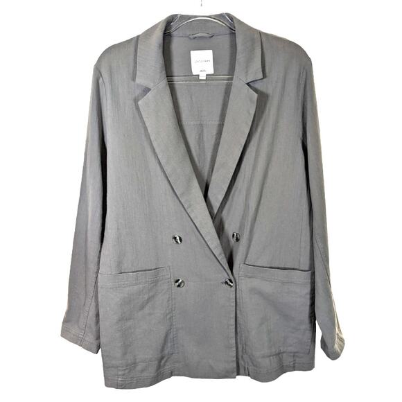 Gentle Fawn Field Blazer 100% Cotton Twill Double Breasted Large Pockets Sage L - Picture 2 of 8
